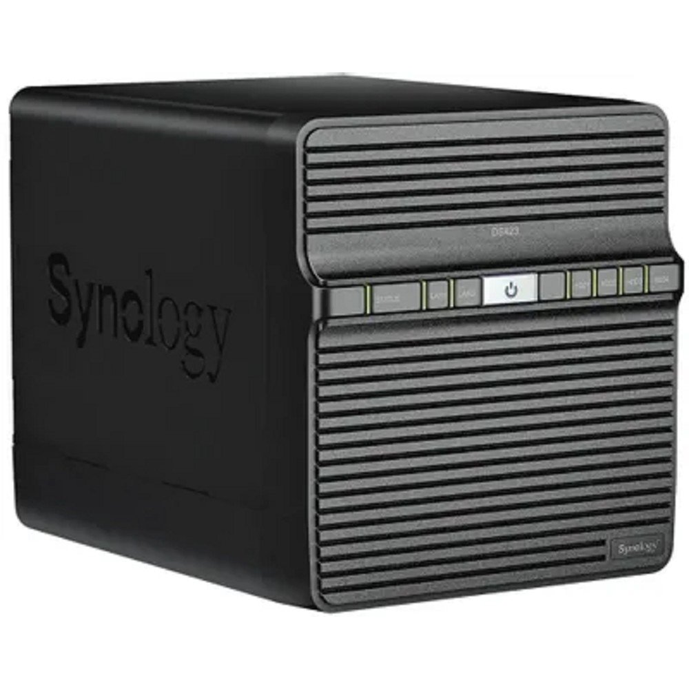 Synology DS423 Сетевое хранилище NAS, слоты 4x2.5"/3.5" SATA3, 2x1 Гбит/с, 2xUSB 3.X, Realtek RTD1619B/4x1.7 ГГц, DDR4 2Gb, 90W вилка UK/HK 3-pin