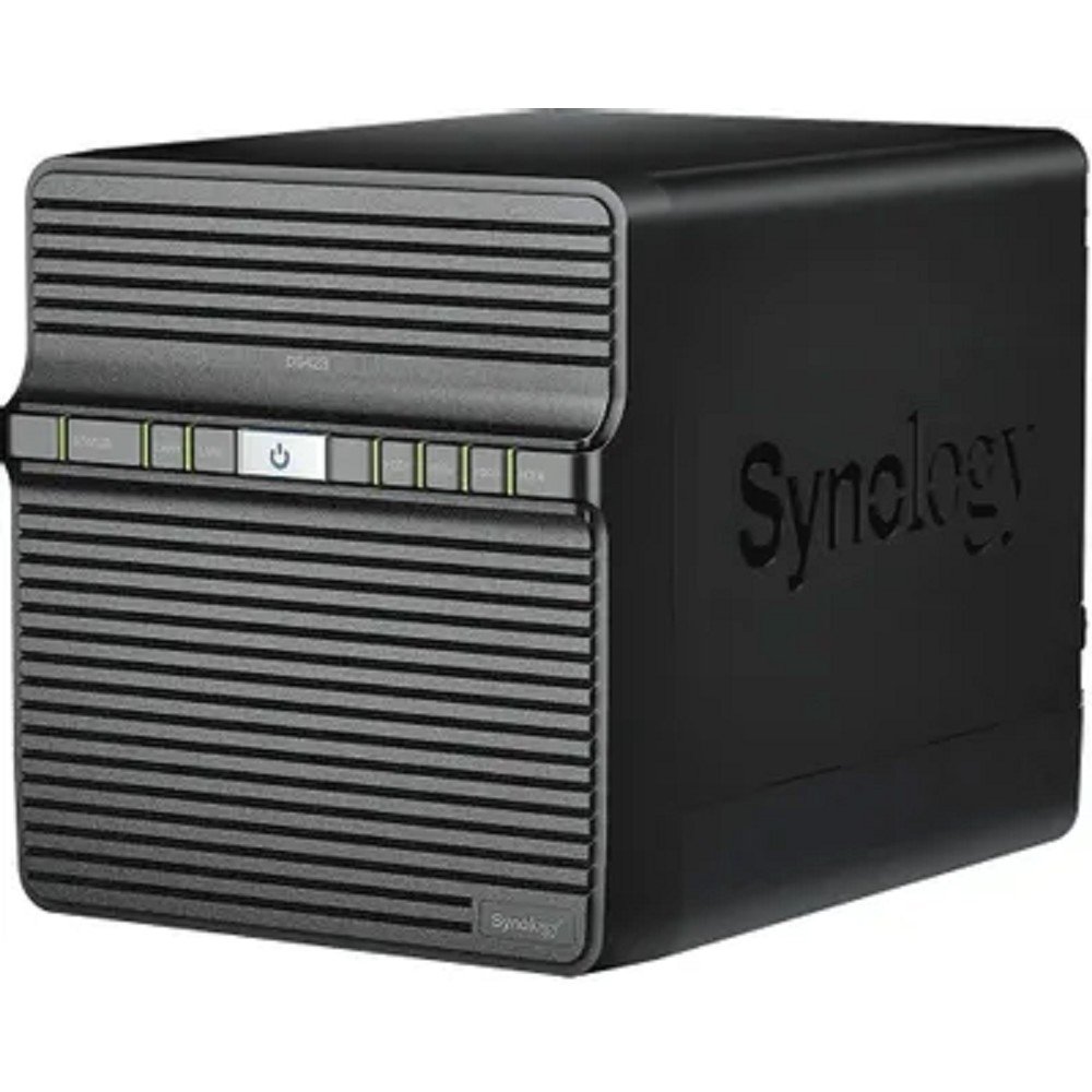 Synology DS423 Сетевое хранилище NAS, слоты 4x2.5"/3.5" SATA3, 2x1 Гбит/с, 2xUSB 3.X, Realtek RTD1619B/4x1.7 ГГц, DDR4 2Gb, 90W вилка UK/HK 3-pin