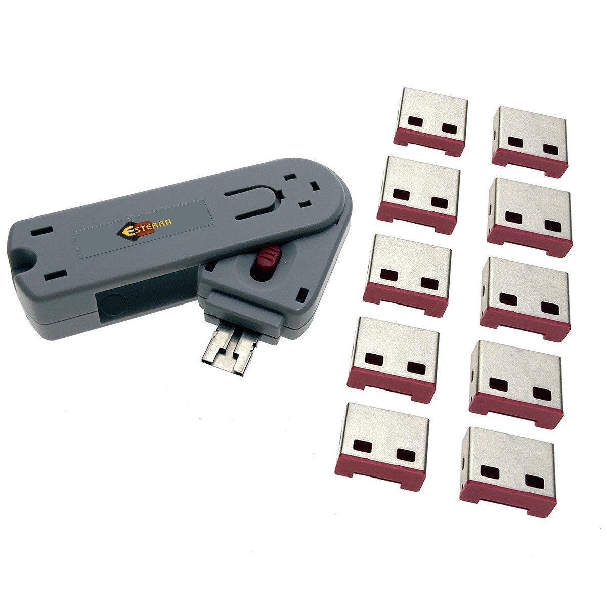 Espada USB блокиратор портов (в комплекте 10 заглушек) ELock10, Esterra  (46006)