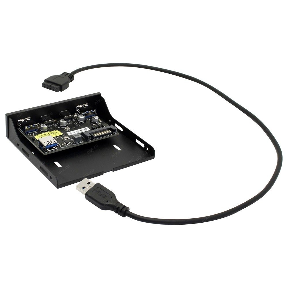 ORIENT C092, Планка портов 3.5" на переднюю панель 2xUSB Type-C + 2xUSB 3.0 (USB3.2 Gen1), 20Pin кабель 50см, металл, oem (31348)