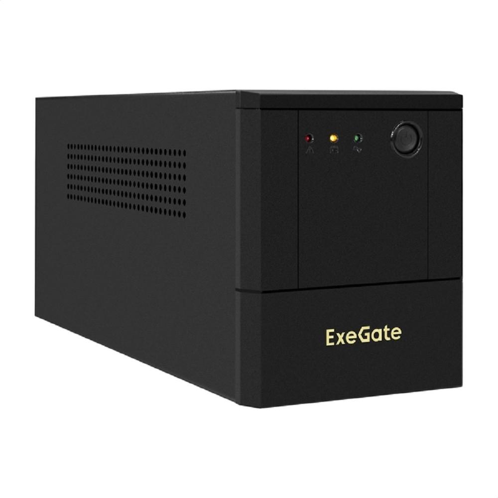 Exegate EX299952RUS ИБП ExeGate SpecialPro UNB-1000.LED.AVR.4SH (1000VA/700W, LED, AVR, 4*EU/Тип F(Schuko), батарея 12V 7.2Ah - 2 шт., металлический корпус, Black)