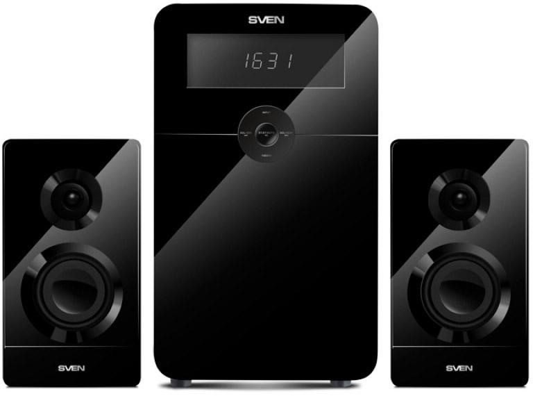 SVEN MS-2250, черный, акустическая система 2.1, мощность (RMS): 50Вт + 2х15Вт, SD/USB, FM-радио, LED-дисплей, пульт ДУ, Bluetooth, SV-016722