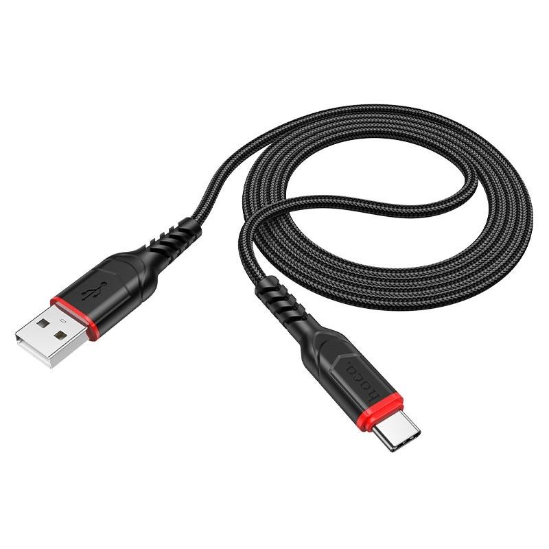 HOCO X59/ USB кабель Type-C/ 1m/ 2.4A/ Нейлон/ Black, HC-44920