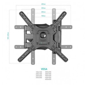 ONKRON M4 чёрный Для телевизоров диагональю 32"-65" Максимальная нагрузка: 35 кг VESA: 100x100, 200x100, 200x200, 200x300, 200x400, 300x200, 300x300, 300x400,  400x200, 400x300, 400x400 мм , 4603726156363