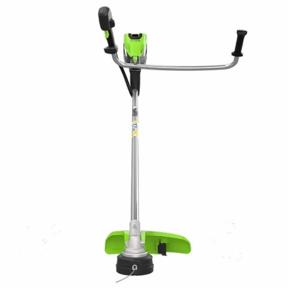 Greenworks TB201H Триммер аккумуляторный , 82V, 2,0 кВт, 46 см, c трехлопастным ножом и кусторезом, бесщеточный, без АКБ и ЗУ [2112407]