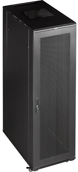 Шкаф Шкаф 19" Business, 42U 800x1200, черный, передняя дверь стекло, задняя дверь распашная металл, TWT-CBB-42U-8x12-G1