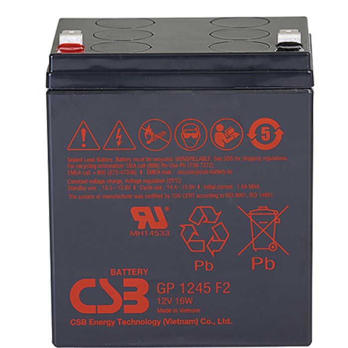 CSB Батарея GP1245 (12V  4,5Ah/16W) F2, GP1245 F2 (12V16W)