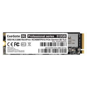Exegate SSD M.2 2280 512GB ExeGate NextPro+ KC4000TP512 (PCIe Gen4x4, NVMe, 22x80mm, 3D TLC) EX297592RUS
