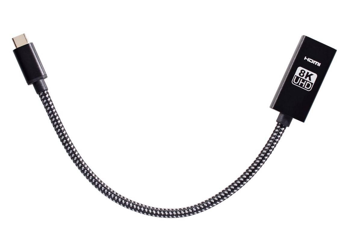 Кабель-адаптер USB3.1 Type-Cm --> HDMI A(f) 8K@60Hz, 0.2m, медь,Telecom <TCC022>
