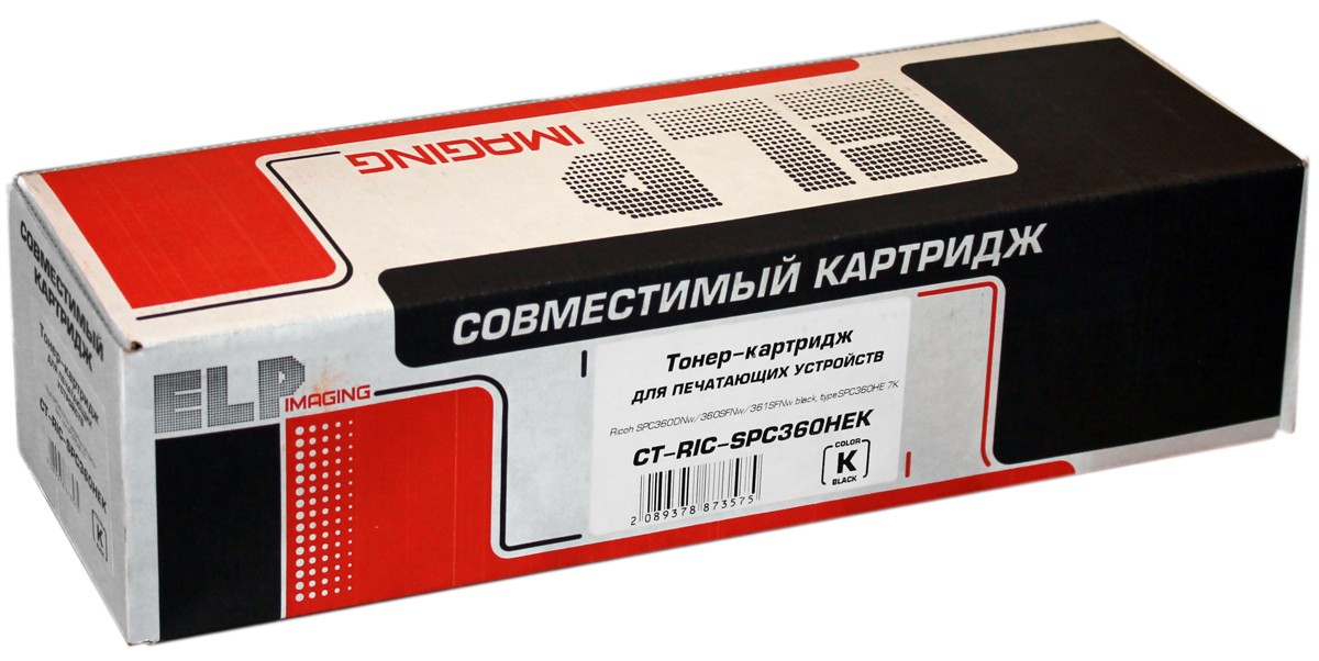 Тонер-картридж Ricoh SPC360DNw/360SFNw/361SFNw black, type SPC360HE 7K ELP Imaging®, CT-RIC-SPC360HEK