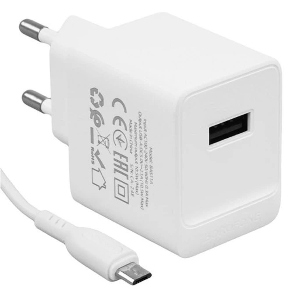 BOROFONE BAS11A/ Сетевое ЗУ/ 1 USB/ Выход: 10.5W/ White, B-04602