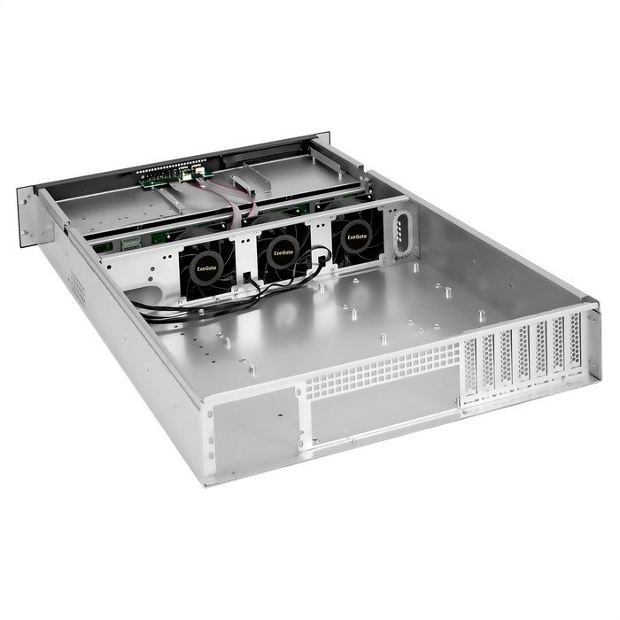 Exegate EX296380RUS Серверный корпус ExeGate Pro 2U660-HS08 <RM 19", высота 2U, глубина 660, БП 1200ADS, 8xHotSwap, USB>