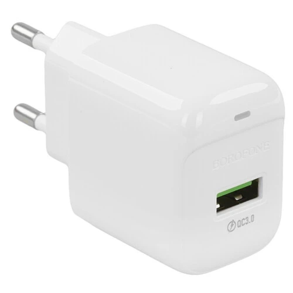 BOROFONE BAS42A/ Сетевое ЗУ + Кабель Type-C 1m/ QC 3.0/ 1 USB/ Выход: 18W/ White, B-13802