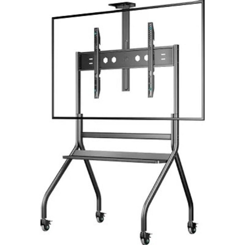 ONKRON TS2080 чёрная стойка для телевизора с кронштейном 60"-120", мобильная, 4262392440581