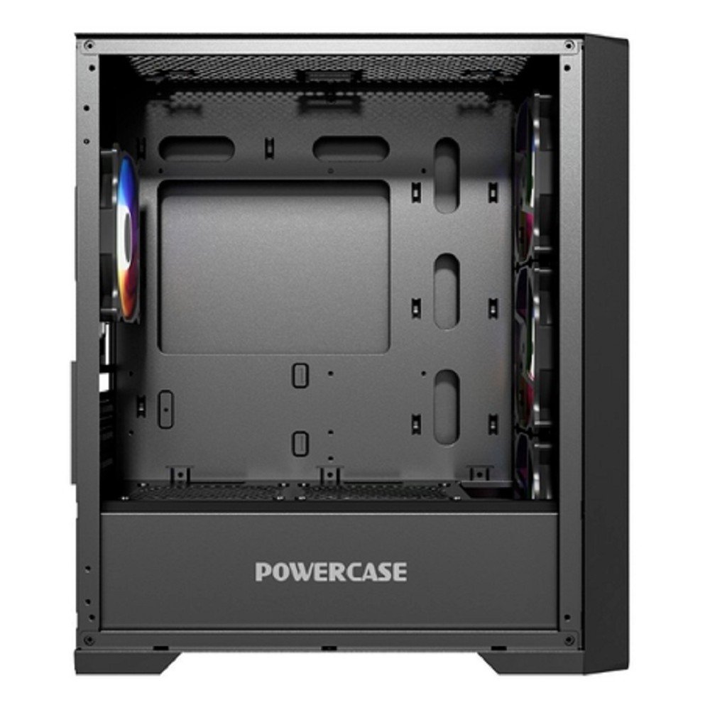 Powercase ByteFlow Micro Black, Tempered Glass, 4х 120mm ARGB fans, ARGB HUB, чёрный, mATX  (CAMBFB-A4)