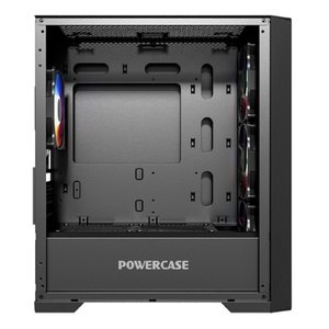 Powercase ByteFlow Micro Black, Tempered Glass, 4х 120mm ARGB fans, ARGB HUB, чёрный, mATX  (CAMBFB-A4)