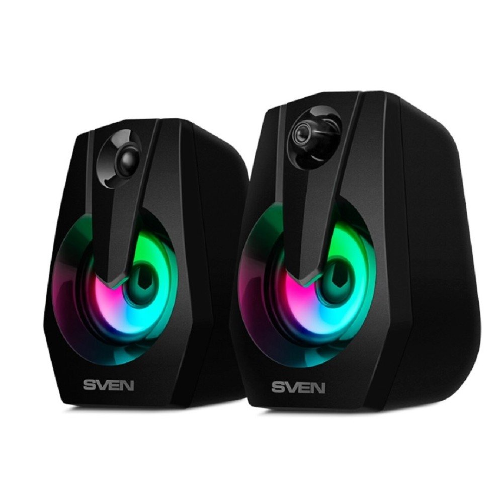 Колонки Sven 370,  2.0,  черный [sv-020552], SV-020552