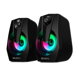 Колонки Sven 370,  2.0,  черный [sv-020552], SV-020552