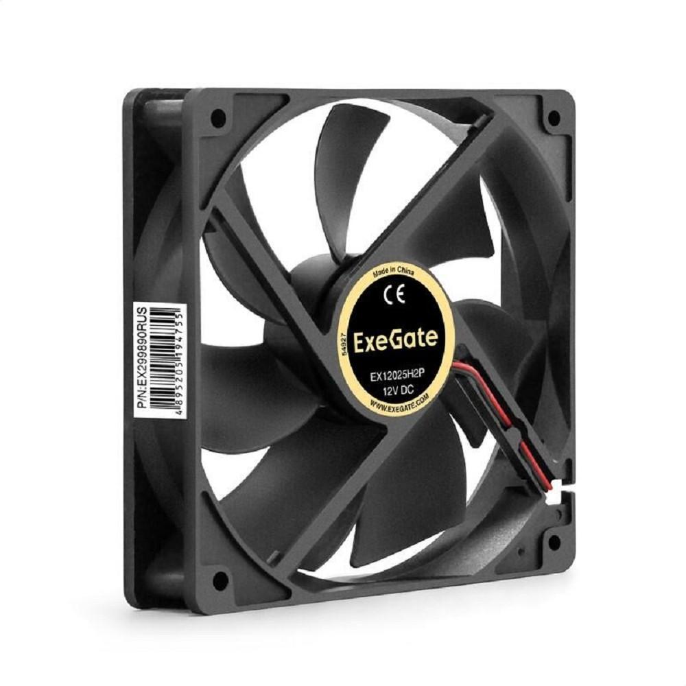 Exegate EX299890RUS Вентилятор 12В DC ExeGate EX12025H2P (120x120x25 мм, Hydraulic bearing (гидродинамический), 2pin, 1500RPM, 25dBA)