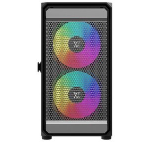 XASTRA Корпус A303M 3ARGB Black mATX/Mesh/ tempered glass / 2x140mm + 1x120mm ARGB PWM fans/ Door/  A303M-2FC14A-1FC12A-D