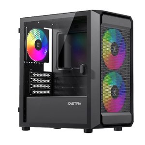 XASTRA Корпус A303M 3ARGB Black mATX/Mesh/ tempered glass / 2x140mm + 1x120mm ARGB PWM fans/ Door/  A303M-2FC14A-1FC12A-D