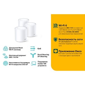TP-Link Deco X20(3-pack) AX1800 Домашняя Mesh Wi-Fi система