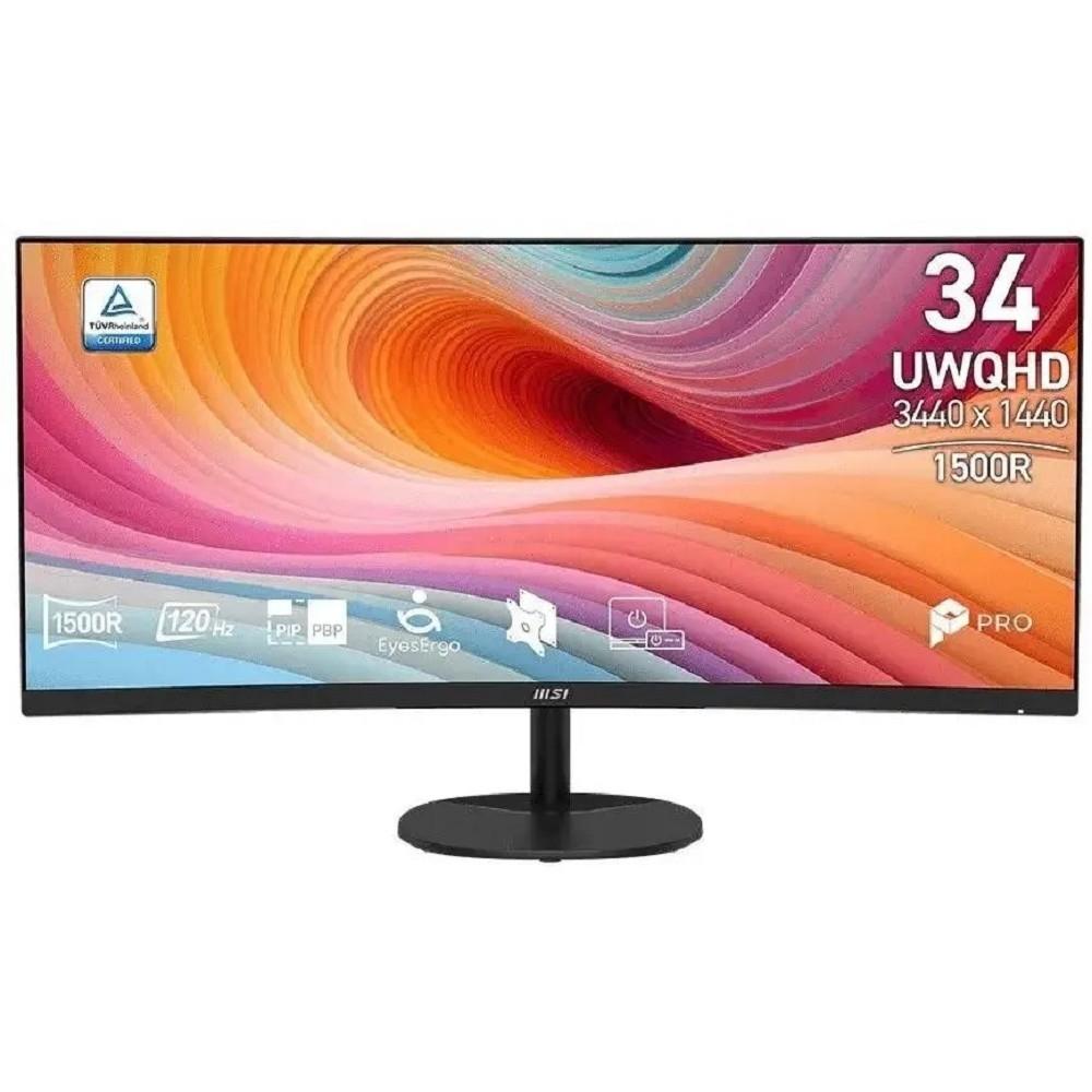MSI PRO 34" MP341CQ E12 {VA Curved 3440x1440 120Hz 1/4ms 300cd 2xHDMI DisplayPort 2x2W Tilt Internal Vesa}, 9S6-3PB2CT-212