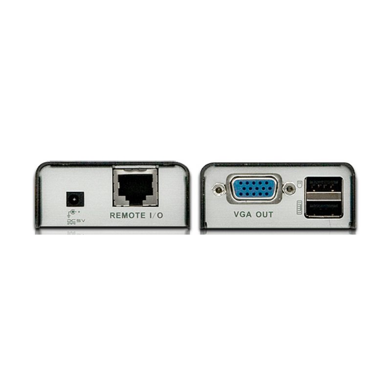 Удлинитель/усилитель/extender, VGA/SVGA+KBD+MOUSE USB, 100 метр., HD-DB15+USB A-тип/USB B-тип, Female, без шнуров, Б.П. 220> 5V, (по витой паре/UTP/FTP макс.разрешение 1920х1200 60Hz(30m) 1280х1024 60Hz(100m) DDC2B3 г.гар.+электростраховка/ATEN/ Mini USB KVM EXTENDER W/230V ADP., CE100