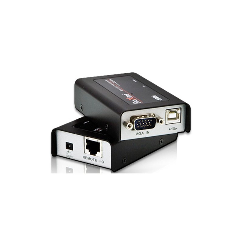 Удлинитель/усилитель/extender, VGA/SVGA+KBD+MOUSE USB, 100 метр., HD-DB15+USB A-тип/USB B-тип, Female, без шнуров, Б.П. 220> 5V, (по витой паре/UTP/FTP макс.разрешение 1920х1200 60Hz(30m) 1280х1024 60Hz(100m) DDC2B3 г.гар.+электростраховка/ATEN/ Mini USB KVM EXTENDER W/230V ADP., CE100