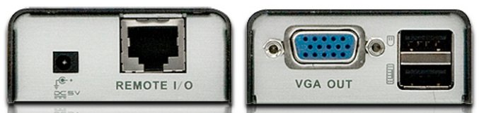 Удлинитель/усилитель/extender, VGA/SVGA+KBD+MOUSE USB, 100 метр., HD-DB15+USB A-тип/USB B-тип, Female, без шнуров, Б.П. 220> 5V, (по витой паре/UTP/FTP макс.разрешение 1920х1200 60Hz(30m) 1280х1024 60Hz(100m) DDC2B3 г.гар.+электростраховка/ATEN/ Mini USB KVM EXTENDER W/230V ADP., CE100