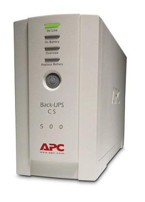 Источник бесперебойного питания для персональных компьютеров APC Back-UPS CS 500VA/300W, 230V, 4xC13 outlets (1 Surge & 3 batt.), Data/DSL protection, USB, PCh, user repl. batt., 1 year warranty, BK500EI