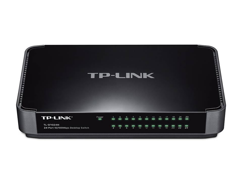 TP-Link TL-SF1024M 24-портовый коммутатор 10/100 Мбит/с, настольный пластиковый корпус
