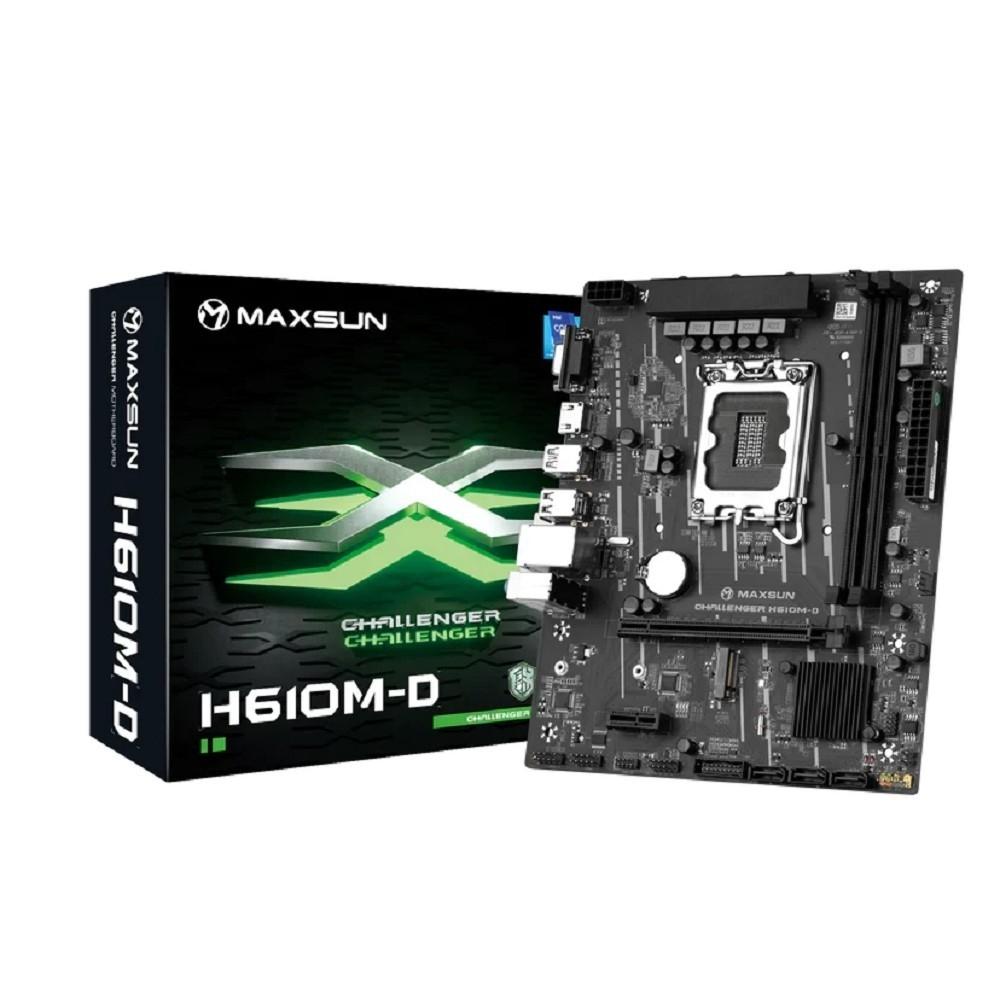 MAXSUN MS-Challenger H610M-D (Socket 1700, mATX, 2*DDR4, VGA/HDMI, 3*SATA3, 1*M.2, 1*PCIEx16/1*PCIEx1, 4*USB 2.0, 2*USB 3.2 Gen1, LAN 1*1G, RTL)
