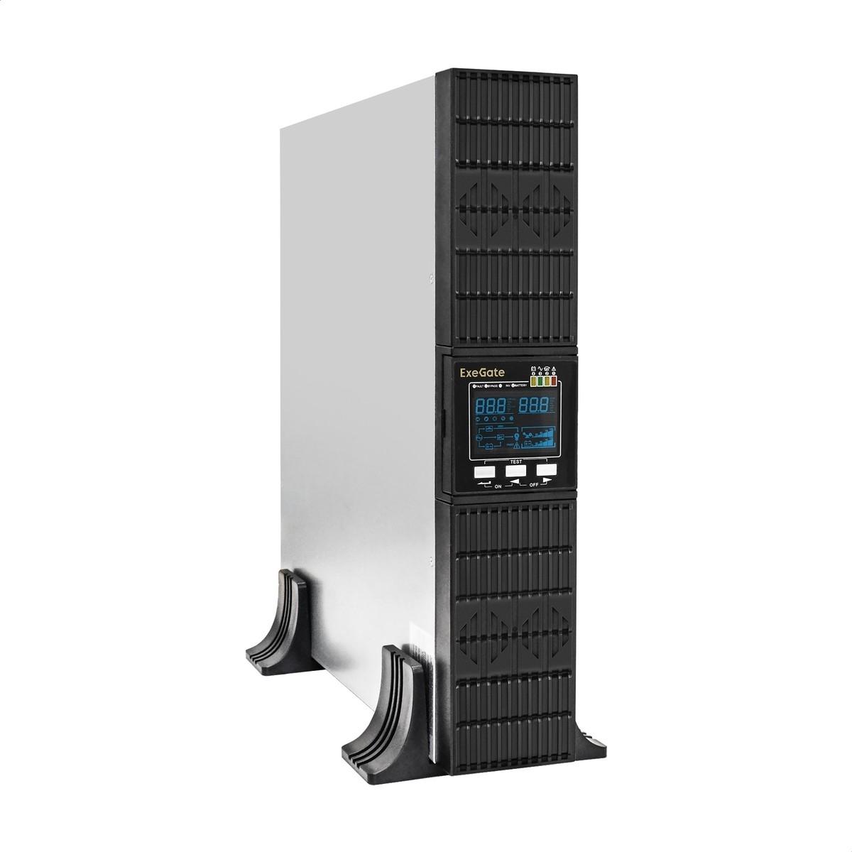 Exegate EX297667RUS ИБП On-line ExeGate PowerExpert ULS-2000.LCD.AVR.6C13.USB.RS232.SNMP.BC.2U <2000VA/2000W, On-Line, PF=1, LCD, 6*C13, RS232, USB, SNMP-slot, встроенные батареи 12V 7.2Ah - 6шт, бата