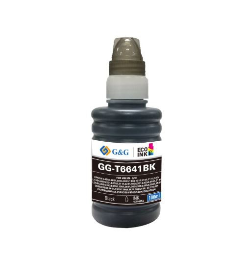 GG-C13T66414A G&G чернила черные T6641BK для Epson L100/110/120/121/132/1300 (100 мл)