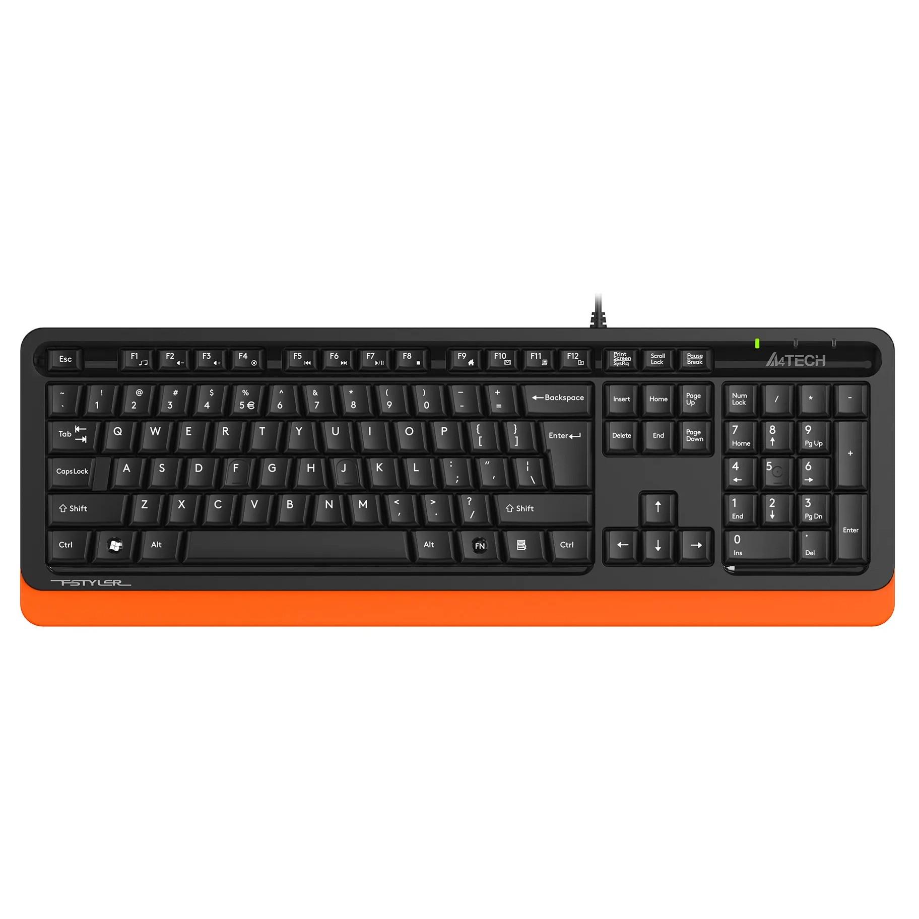 Клавиатура A4Tech Fstyler FKS10 черный/оранжевый USB [1530190], FKS10 ORANGE