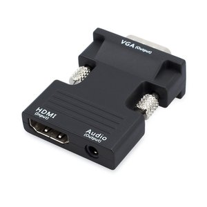 ORIENT C105, Адаптер HDMI F -> VGA 15M+Audio, для подкл.монитора/проектора к выходу HDMI, аудиокабель в комплекте, черный (31300)