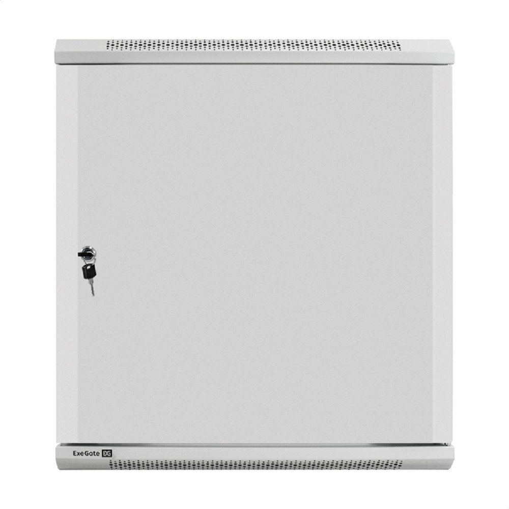 Exegate EX298615RUS Шкаф телекоммуникационный 19" настенный 12U ExeGate EC-WM-12U.450.M.GREY (19”, 12U, 600x450x635mm (ШхГхВ), передняя дверь металл, съемные боковые панели, пыле- и влагозащита IP23, 