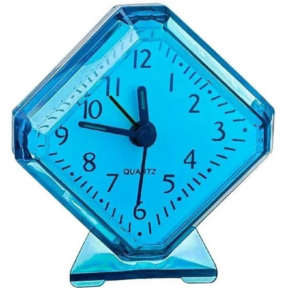 Perfeo Quartz часы-будильник "PF-TC-002", ромб. 7,5*8,5 см, синие, PF_C3092