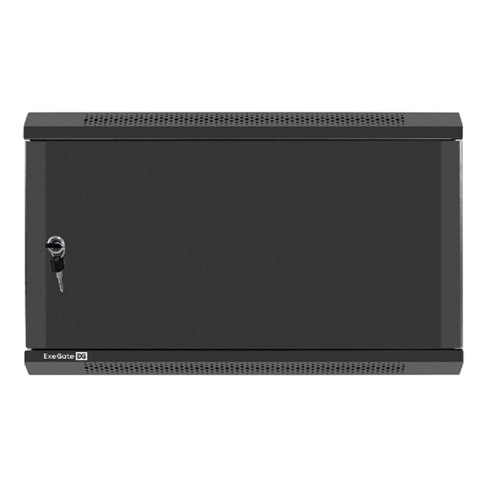 Exegate EX298618RUS Шкаф телекоммуникационный 19" настенный 6U ExeGate EC-WM-6U.600.M.BLACK (19”, 6U, 600x600x370mm (ШхГхВ), передняя дверь металл, съемные боковые панели, пыле- и влагозащита IP23, че