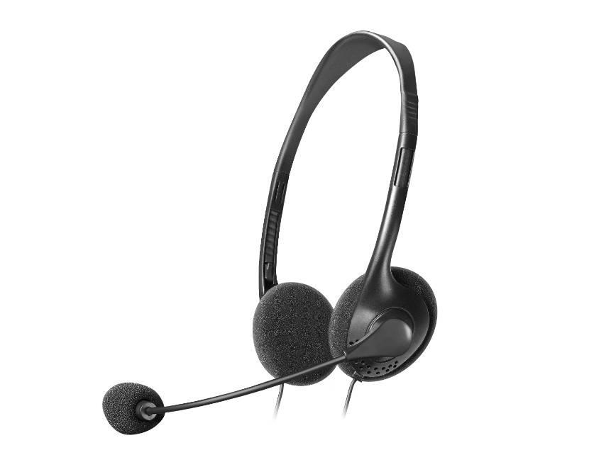 Defender Гарнитура компьютерная Aura 102, Ø30 мм, 2 х 3.5 mm jack, кабель 1,55 м, рег. громкости, черный., 63102