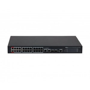 DAHUA DH-S4228-24GT-360 28-портовый гигабитный управляемый коммутатор с PoE, уровень L2, 26xRJ45 1Gb, 2xSFP 1Gb, суммарно 360Вт, коммутация 56 Гбит/с, MAC-таблица 8К