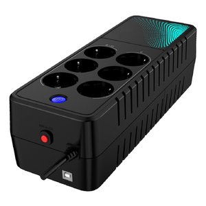 ИБП CBR LIGHT LGT-650 [650VA/360W 6 x EURO, 3 c фильтрацией + 3 с резервированием, Breaker] (LGT-650H-6F-LDB)
