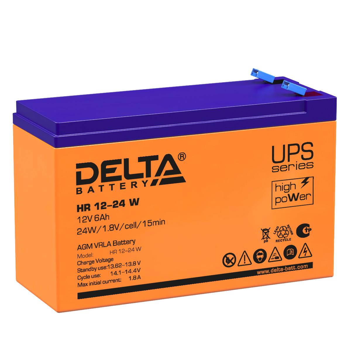 Аккумуляторная батарея DELTA BATTERY HR 12-24 W, 4614010630003
