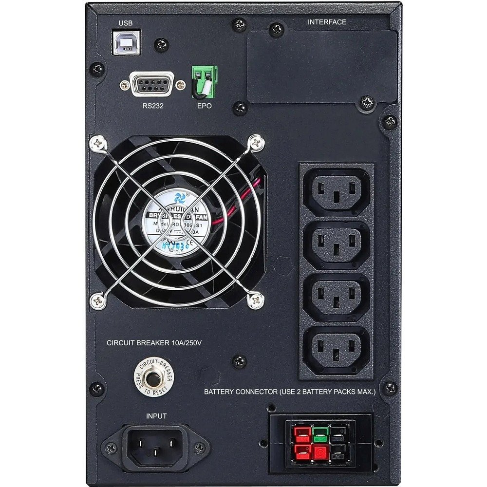 PowerCom Macan MAC-1000 ИБП {On-Line, 1000VA / 1000W, Tower, 4 xC13, LCD, Serial+USB, SNMPslot, подкл. доп. батарей} (1034861)