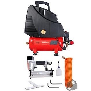 FUBAG WOOD MASTER KIT Компрессор + набор из 4 предметов [646035] {Реси- вер, л 6.Произ- водит., л/мин 180 Давле- ние, бар 8 Мощность, кВт1.1 Напря- жение, В 220 Вес, кг 14}