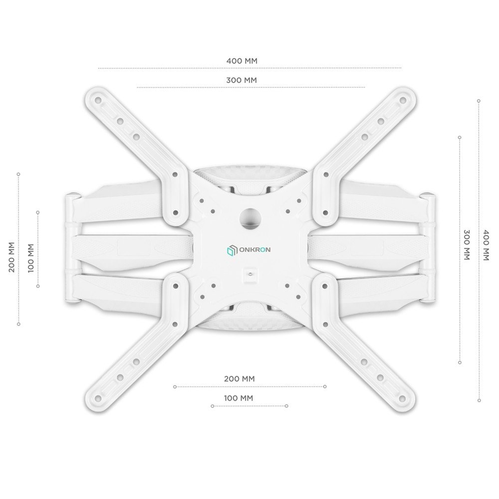 ONKRON M5 White Для телевизоров диагональю 32"-60" Максимальная нагрузка: 36,4 кг VESA: 100x100, 200x100, 200x200, 200x300, 200x400, 300x300, 400x200, 400x300, 400x400 мм, 4603728440255