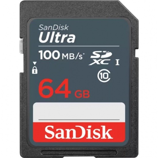 Флеш карта SD 64GB SanDisk SDXC Class 10 UHS-I U1 Ultra 100MB/s, SDSDUNR-064G-GN3IN