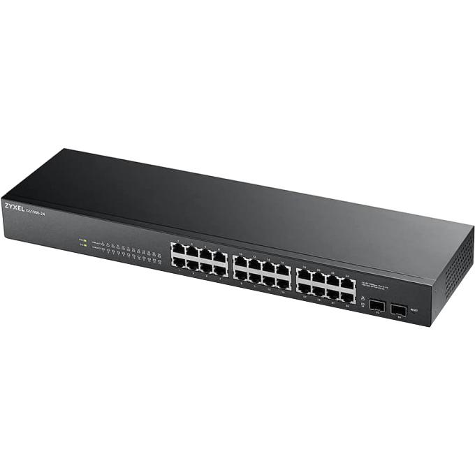 Коммутатор/ Zyxel GS1900-24 Smart L2 switch, rack 19", 24xGE, 2xSFP, silent, GS1900-24-EU0102F