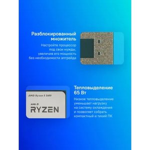 CPU AMD Ryzen 5 5600 OEM (100-000000927) { 3,50GHz, Turbo 4,40GHz, Without Graphics AM4}